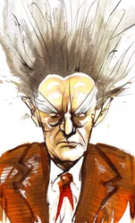 Edgard Varèse, American composer of French origin (1883-1965); caricature